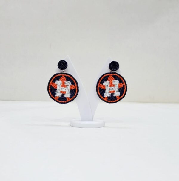 Game Day Beaded Earrings - Black and Orange Astros Houston Earrings | Fashion Mart Exports