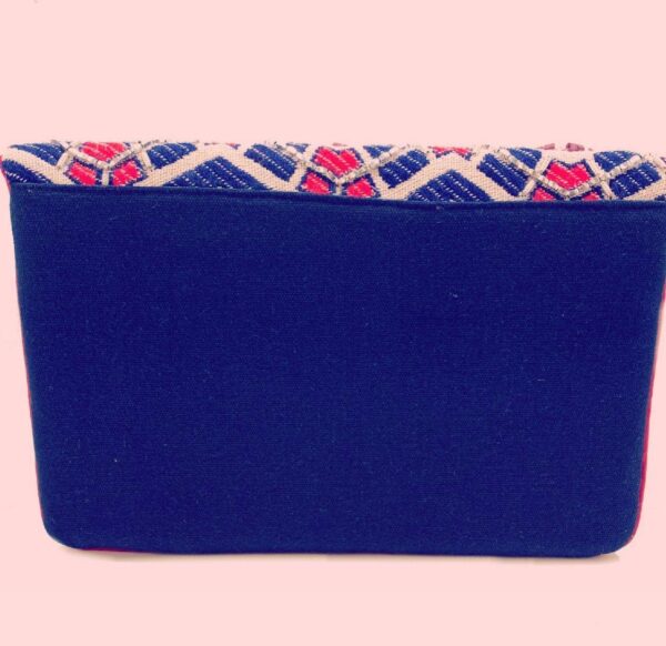 Beaded Clutch Bag - Handmade Royal Blue & Pink Women’s Clutch Bag