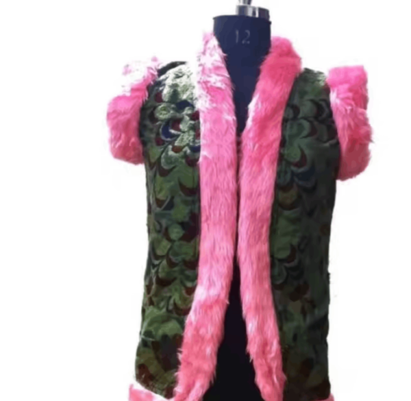 Beaded-Sleeveless-Faux-Fur-Jacket