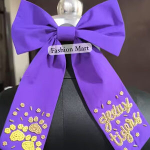 Geaux-Tiger-Beaded-Hair-Bow