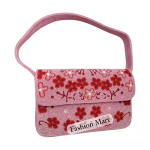 Pink-Floral-Beaded-Handbag