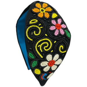 Black-Multi-Color-Beaded-Floral-Headband