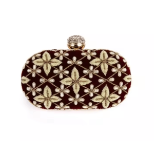 Maroon-Velvet-Crystal-Clutch