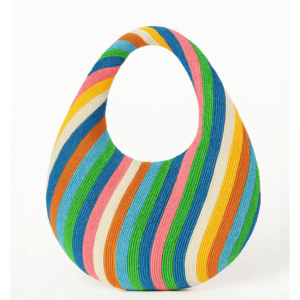 Multi-Color-Striped-Crescent-Handbag