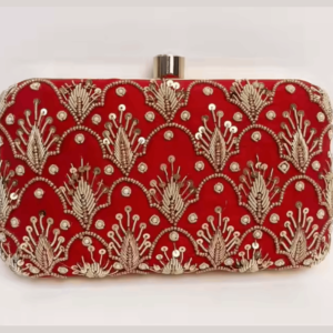 Red-Silk-Embroidered-Clutch
