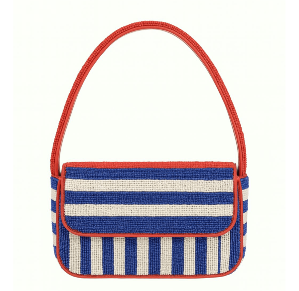 Red-&-White-Striped-Beaded-Shoulder-Bag-with-Red-Trim