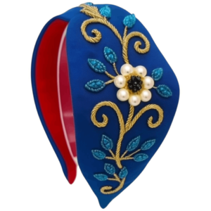 Royal-Blue-Embroidered-Floral-Headband