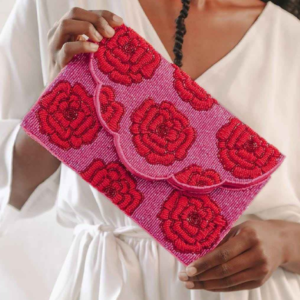 Floral-Rose-Beaded-Clutch