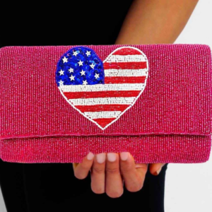 USA-lag-Heart-Seed-Beaded-Clutch