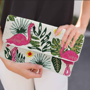 Flamingo-Beaded-Handbag-with-Chain-Strap