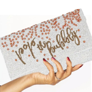 Pop The Bubbly Beaded Clutch Bag